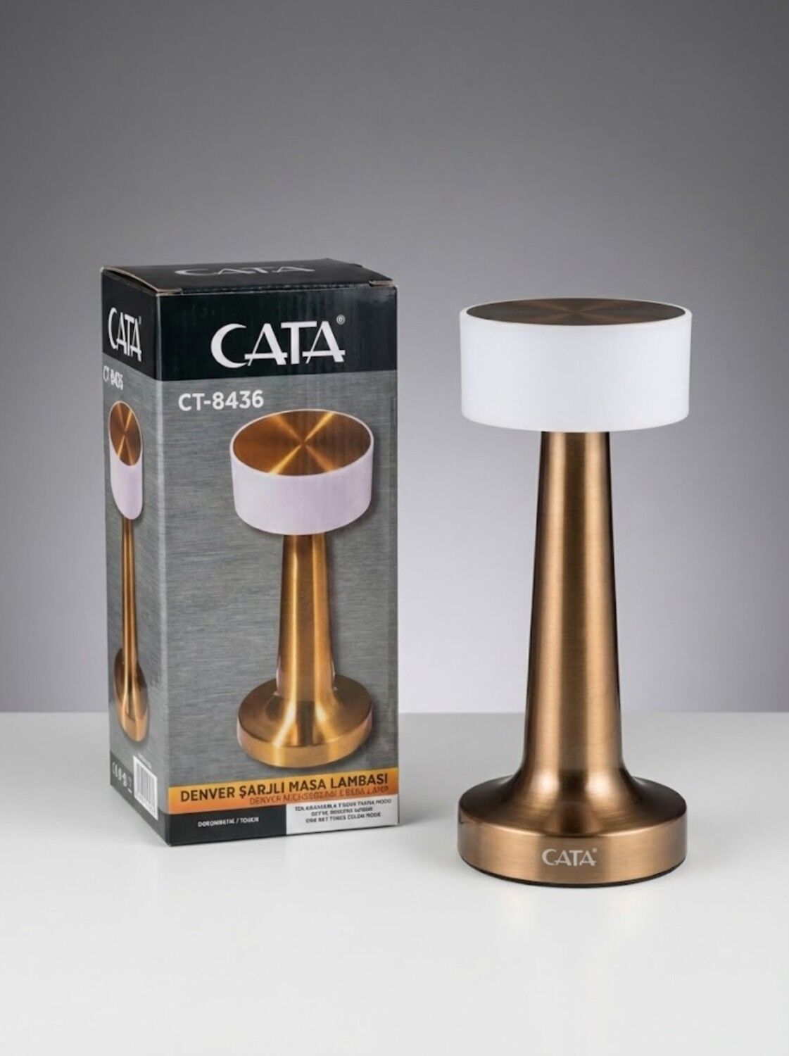 Cata Ct-8436 Denver Masa Lambası (AMBER-BEYAZ-GÜNIŞIĞI) Dokunmatik 3 Farklı Renk