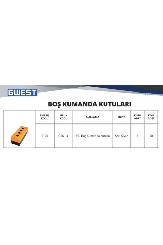 Gwest Gbk-4 4 Lü Boş Kumanda Kutusu 6120
