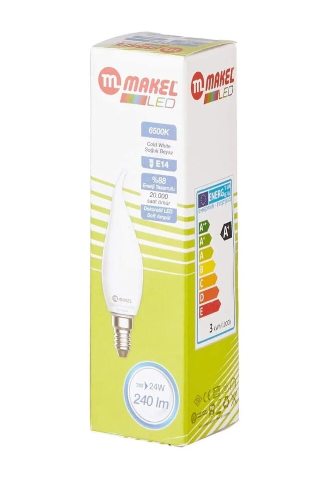 Makel Led Buji Ampul 3W 6500k E14