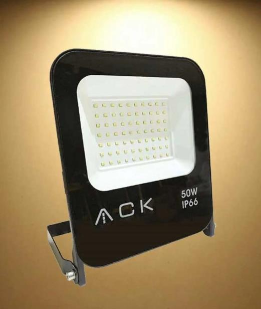 Ack 50W Led Projektör IP66 Suya Dayanıklı 3000k Sarı Işık 5100lmn AT62-05002