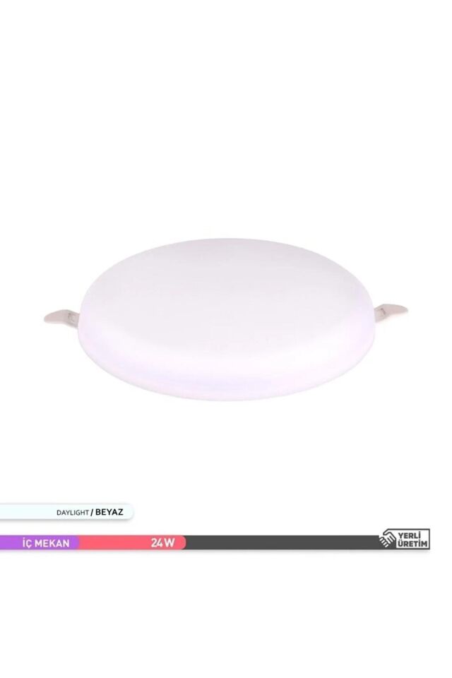 Ack - 24w 6500K  Beyaz Sıva Üstü Çerçevesiz Yuvarlak Led Panel AP11-02430