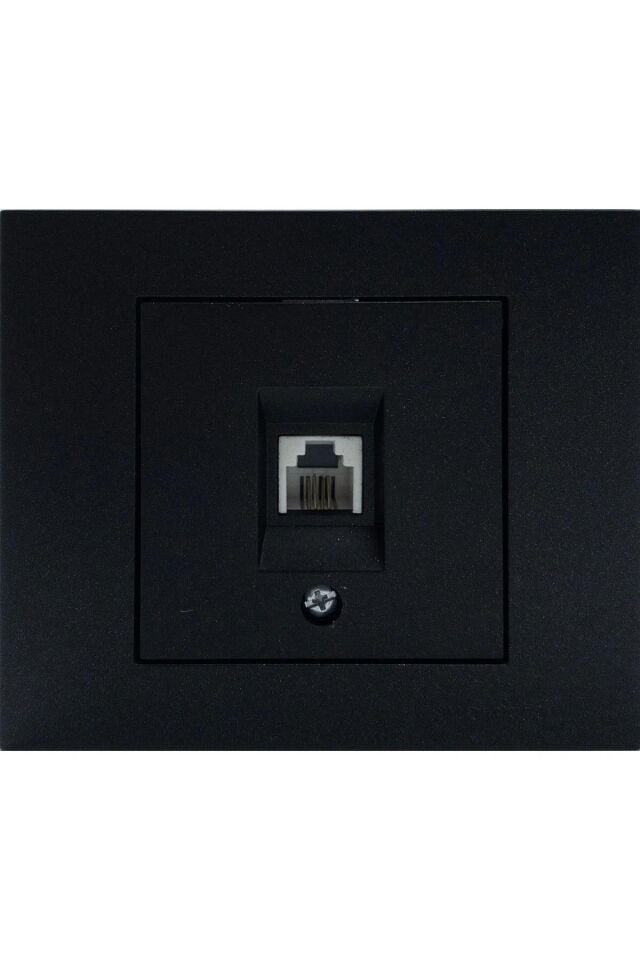 Ovivo - Grano Nümeris Telefon Prizi Mekanizma+Çerçeve (Metalik Siyah) 600-000312-222