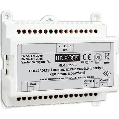 MAVİLİ ADRESLİ KONTAK İZLEME MODÜLÜ 1 GİRİŞLİ (MG-6200) ML1362