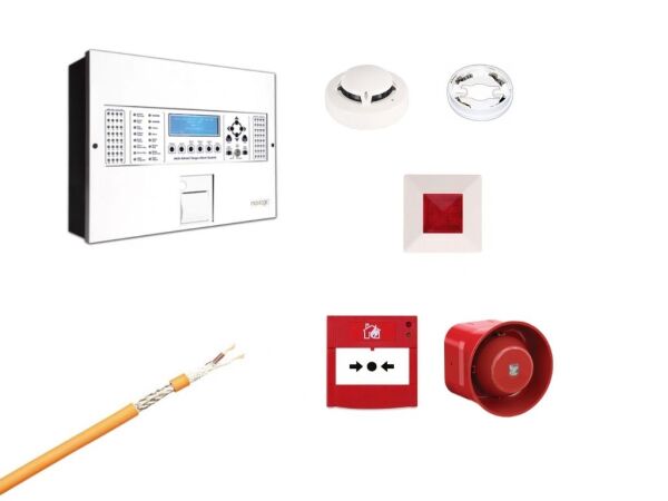 MAVİLİ MAXLOGIC 40'LI KOMPLE ADRESLİ YANGIN ALARM SİSTEMİ SETİ – 127 ADRES / 200 MT KABLO