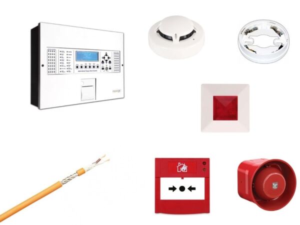 MAVİLİ MAXLOGIC 40'LI KOMPLE ADRESLİ YANGIN ALARM SİSTEMİ SETİ – 127 ADRES / 200 MT KABLO